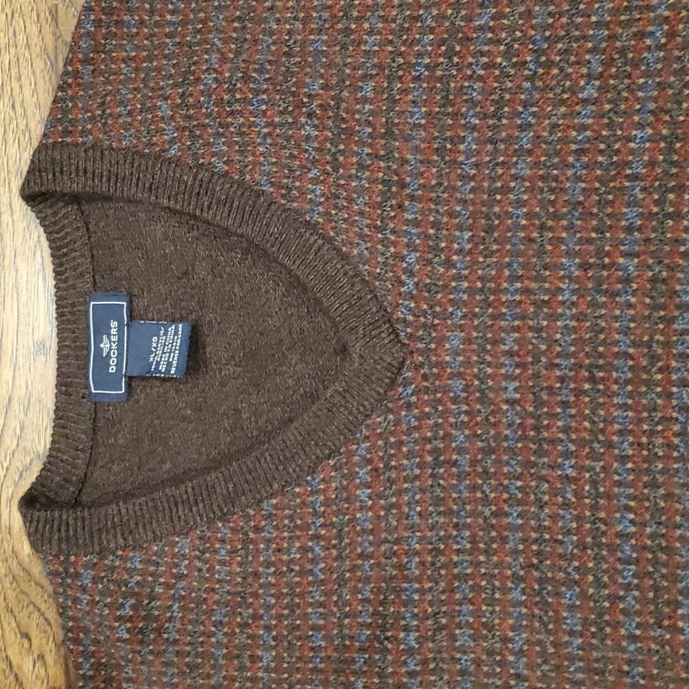 Mens Dockers brown v neck sweater vest size XL